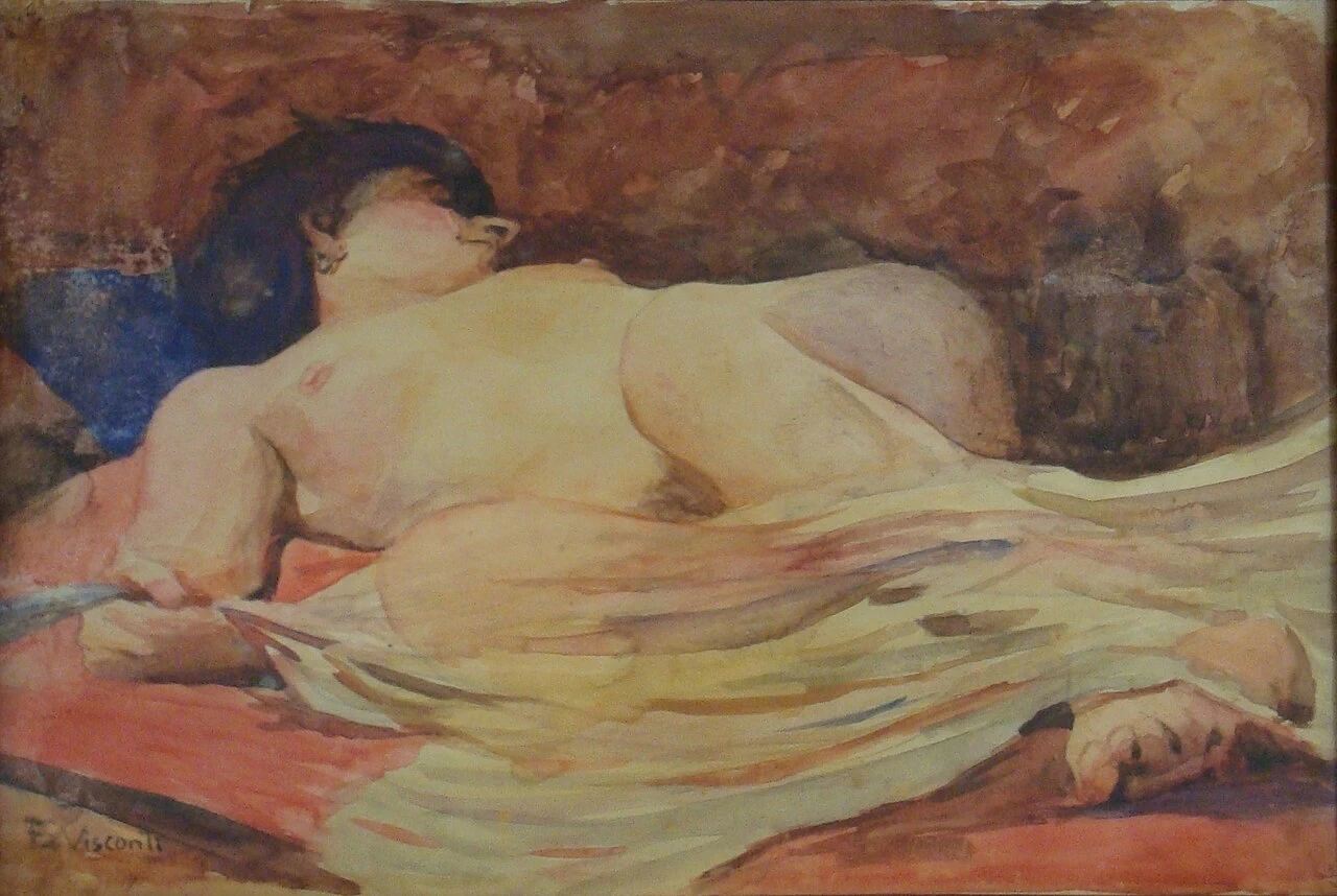 Nudo di scorcio - studio di nudo femminile con velo